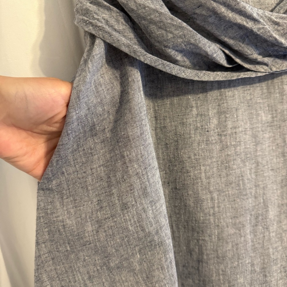 Boden Linen Blend Midi Dress Blue Gray Sleeveless Pockets Women’s 8 - Picture 7 of 9